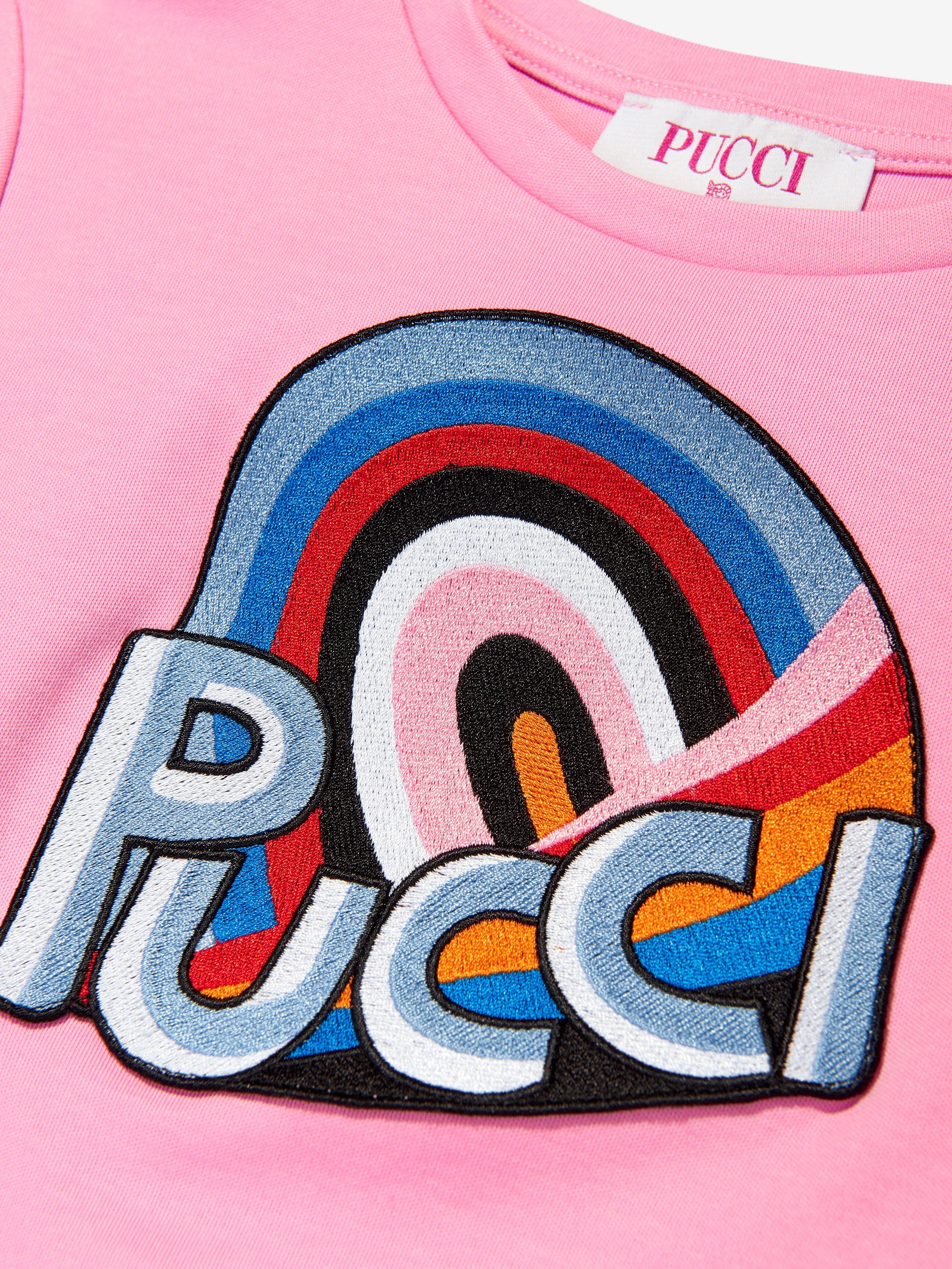 PUCCI Girls Logo Jersey Dress in Pink