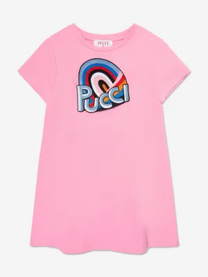PUCCI Girls Logo Jersey Dress in Pink