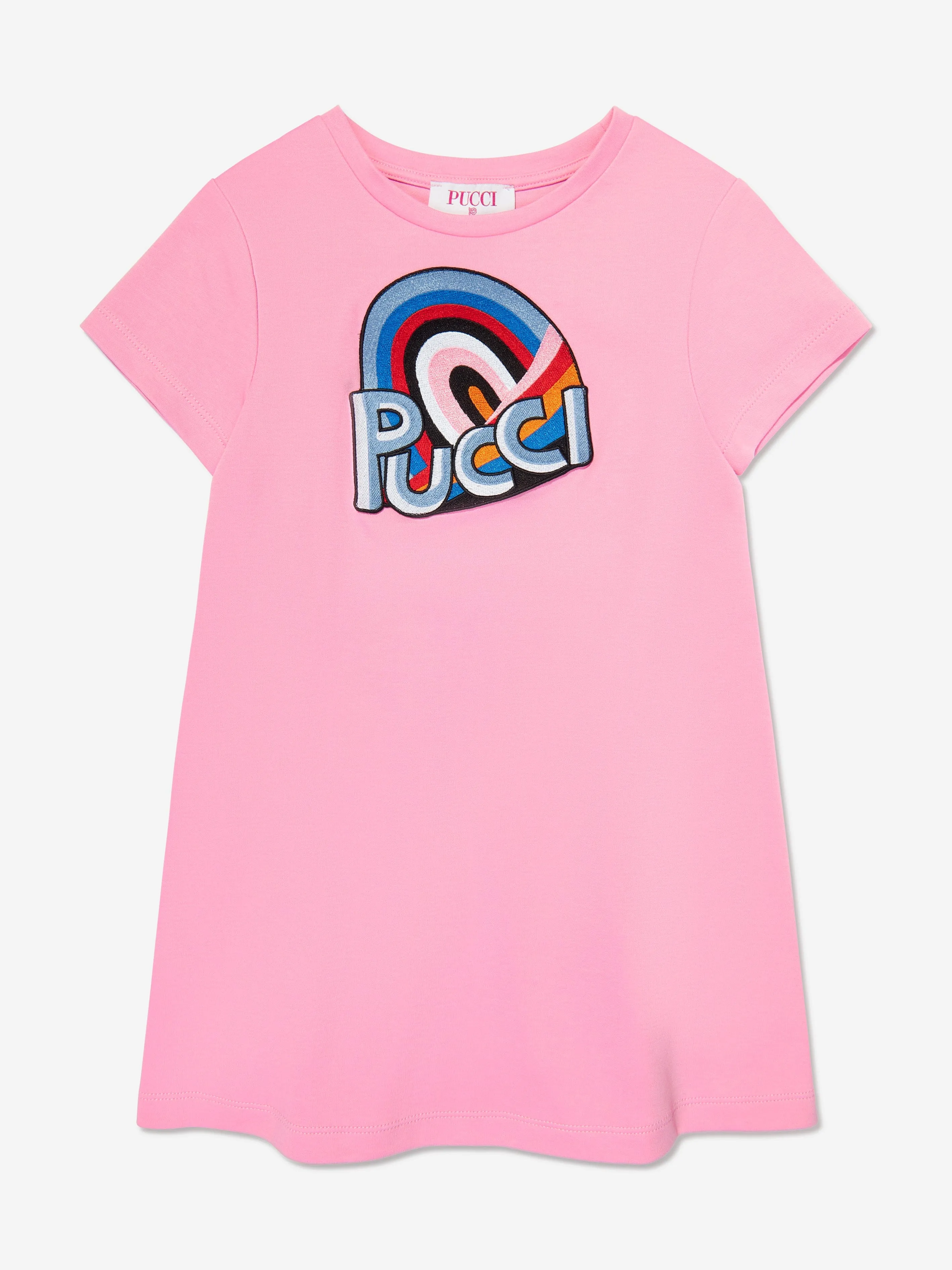 PUCCI Girls Logo Jersey Dress in Pink