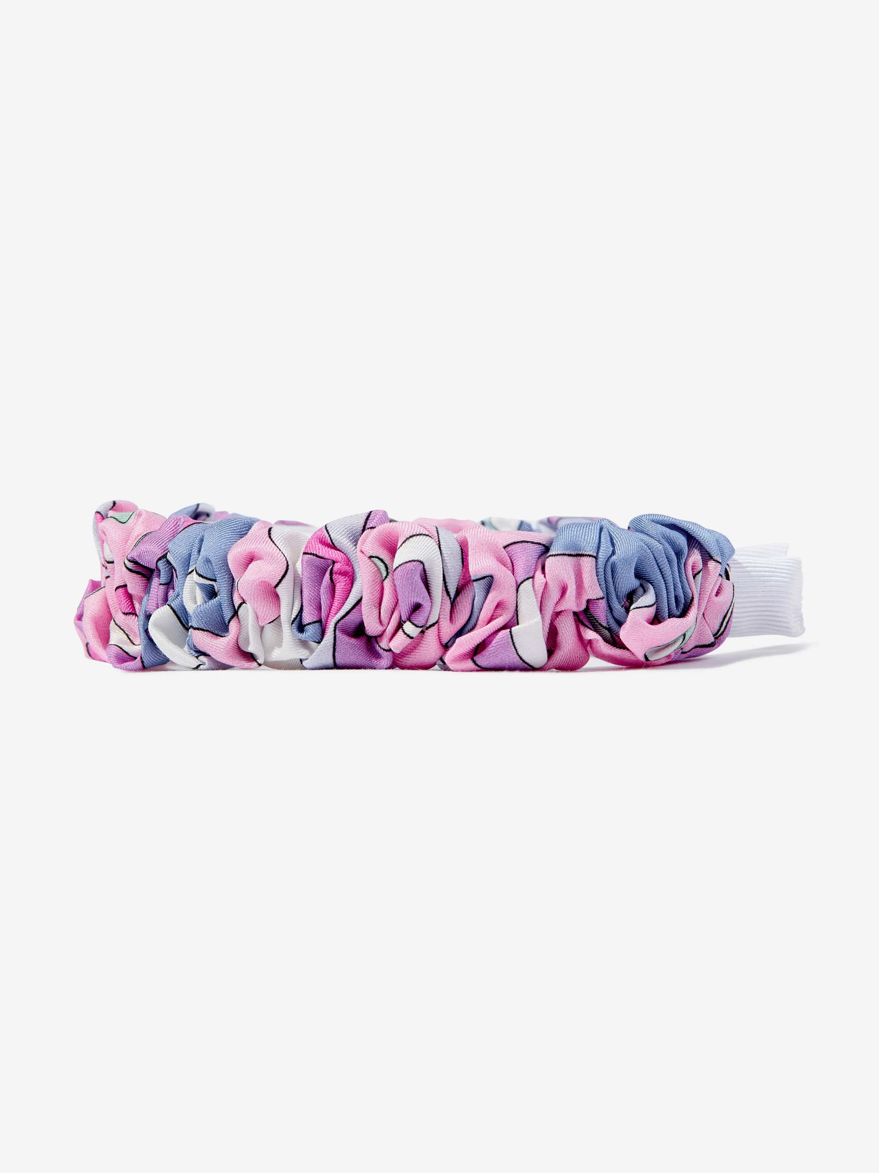 PUCCI Girls Ruched Fontane Print Headband in Pink