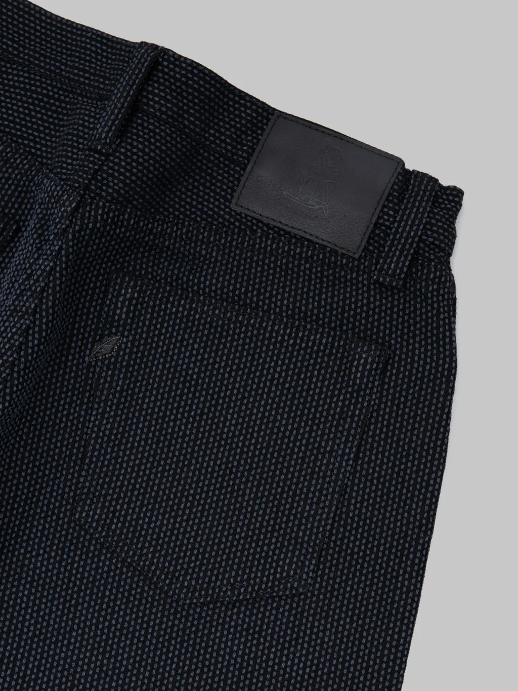 Pure Blue Japan 1170-2-BK Grey Black Sashiko Relaxed Tapered Jeans
