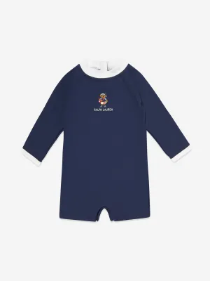 Ralph Lauren Baby Boys Rash Guard Sunsuit in Navy
