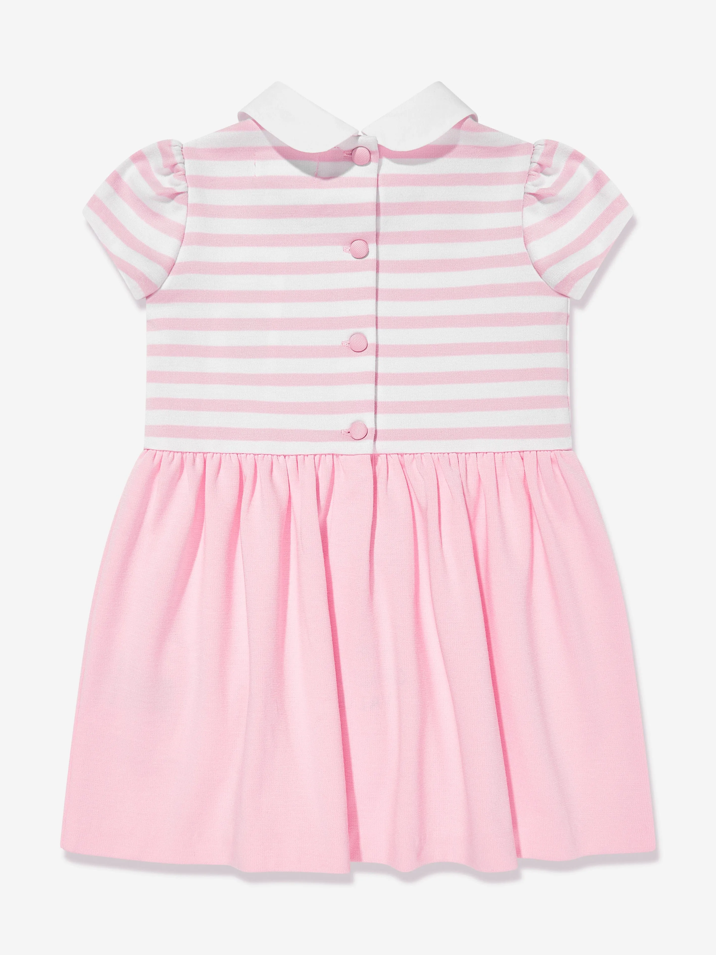 Ralph Lauren Baby Girls Striped Jersey Dress With Bloomers in Pink
