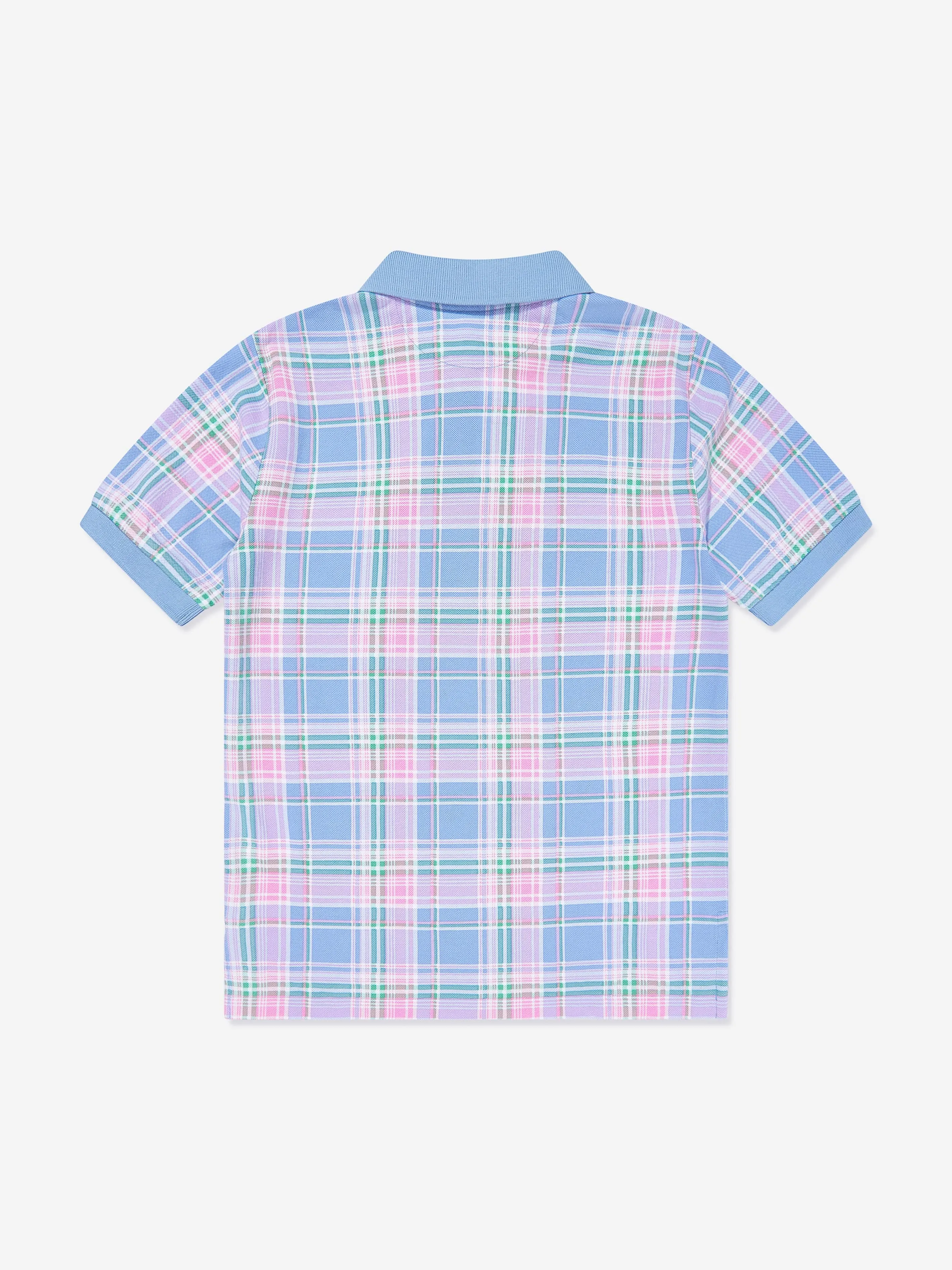 Ralph Lauren Boys Checked Polo Shirt in Blue