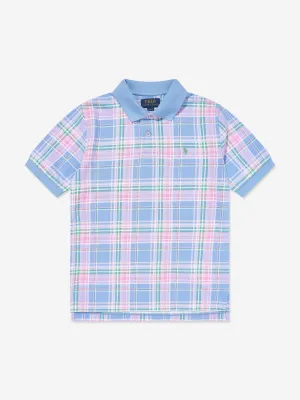 Ralph Lauren Boys Checked Polo Shirt in Blue