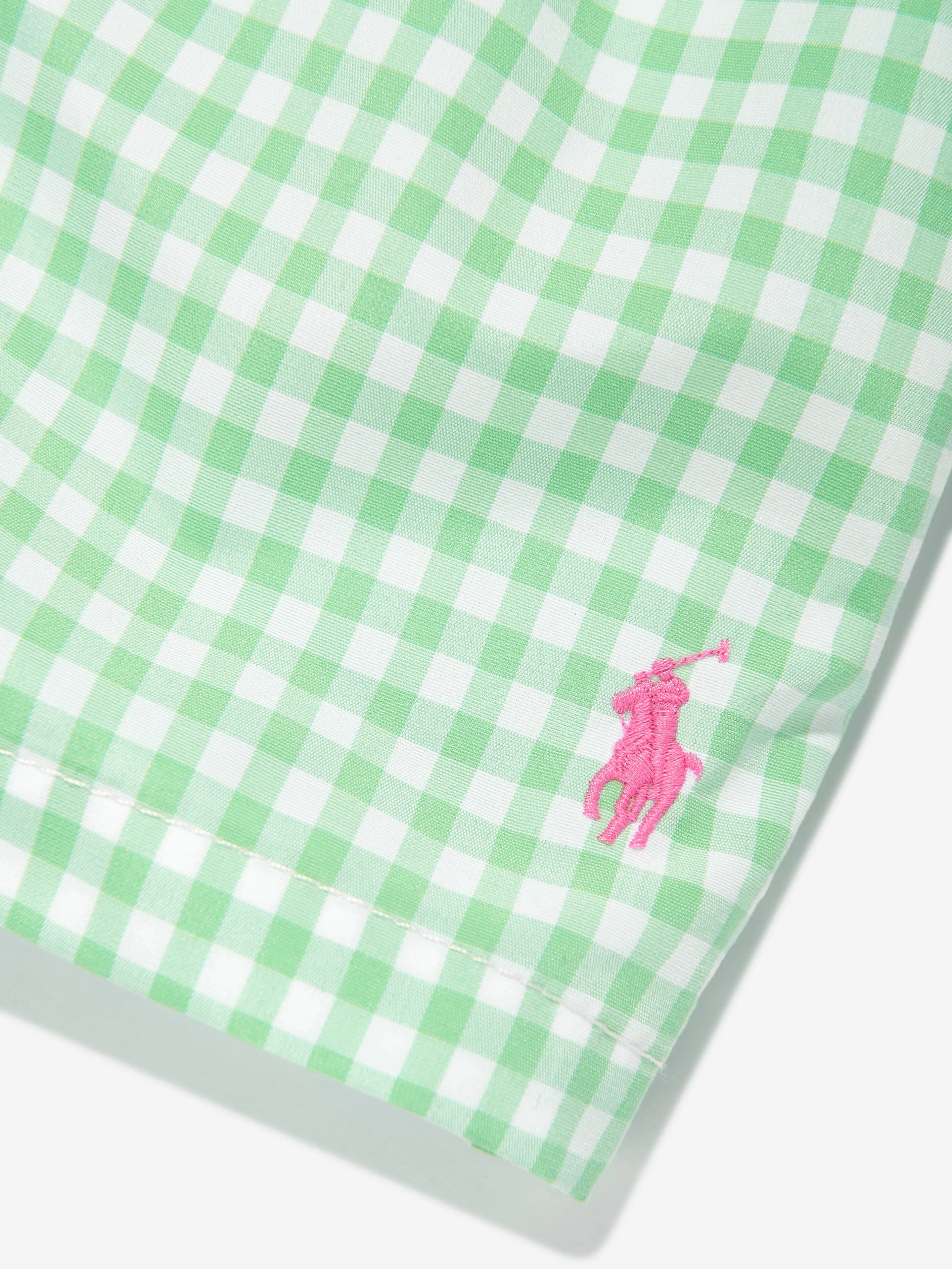 Ralph Lauren Boys Gingham Swim Shorts in Green