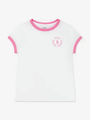 Ralph Lauren Girls Logo Print T-Shirt in White