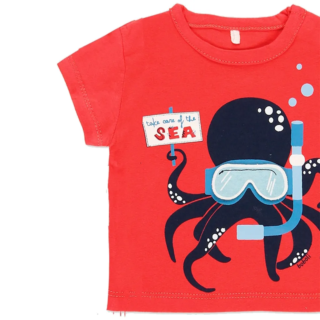 Red Octopus Graphic Outfit