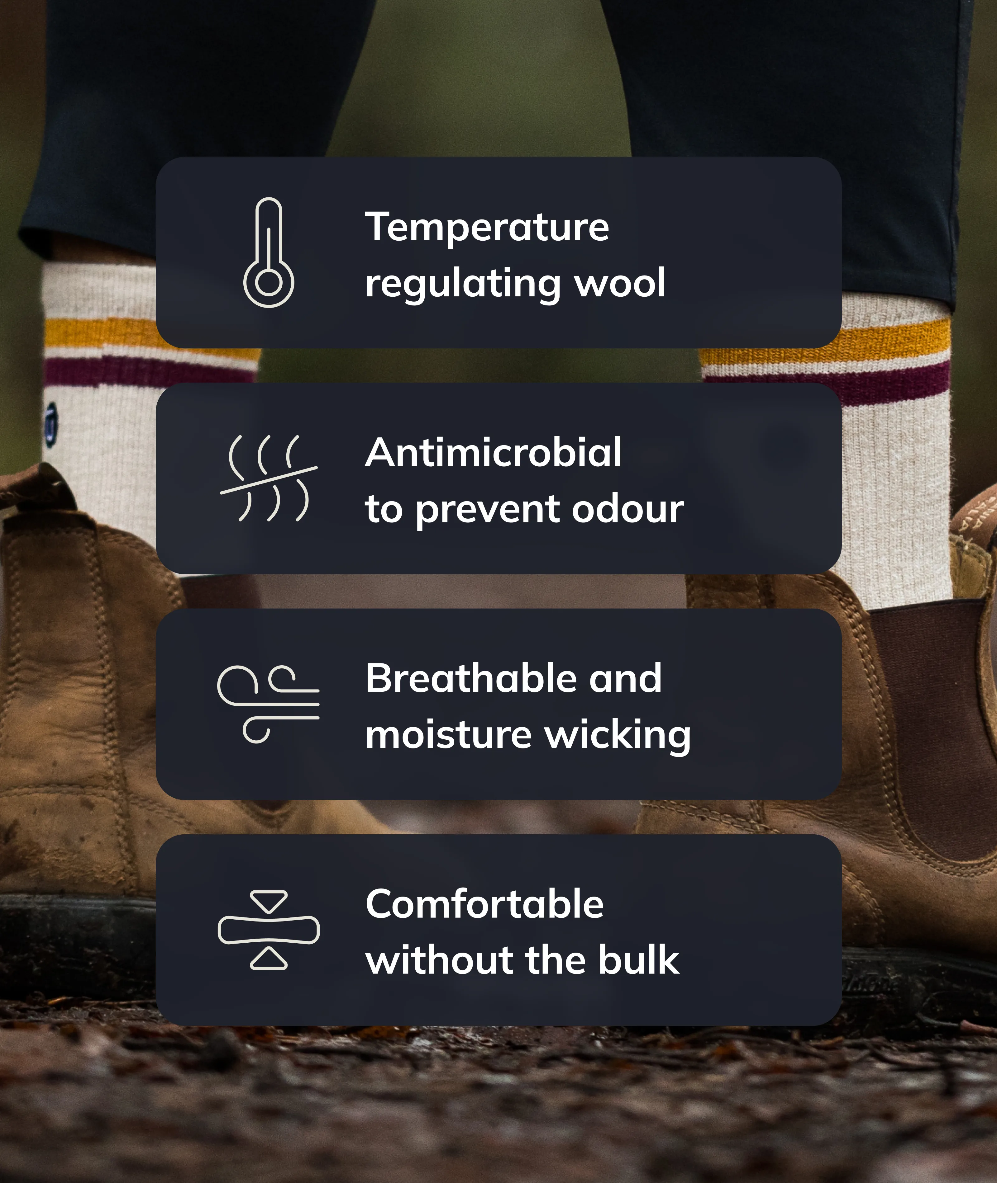 Roam Merino Crew Socks 3-Pack
