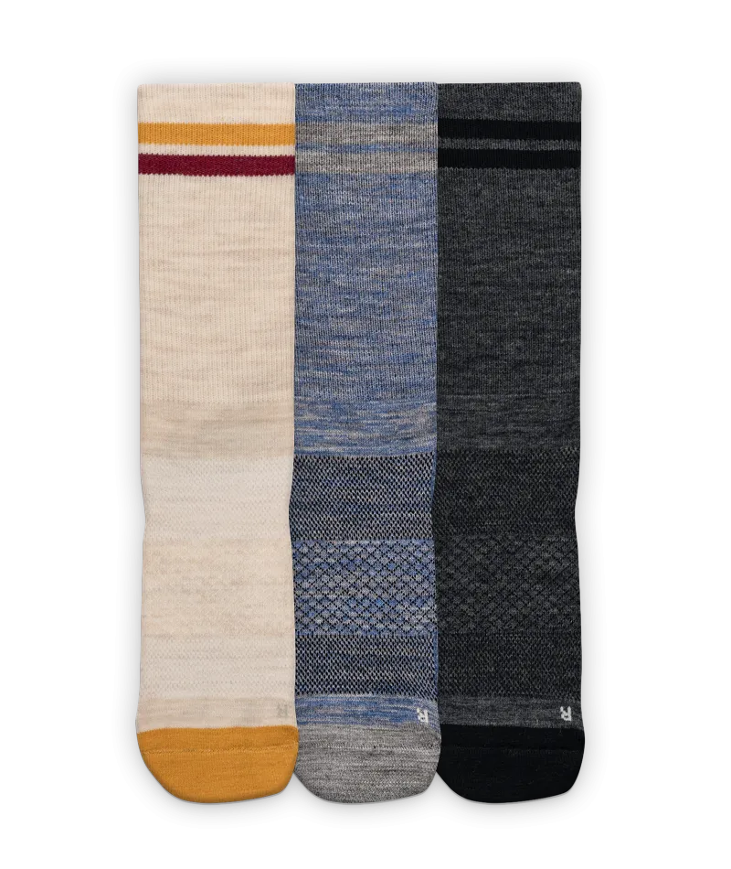 Roam Merino Lite Crew Socks 3-Pack