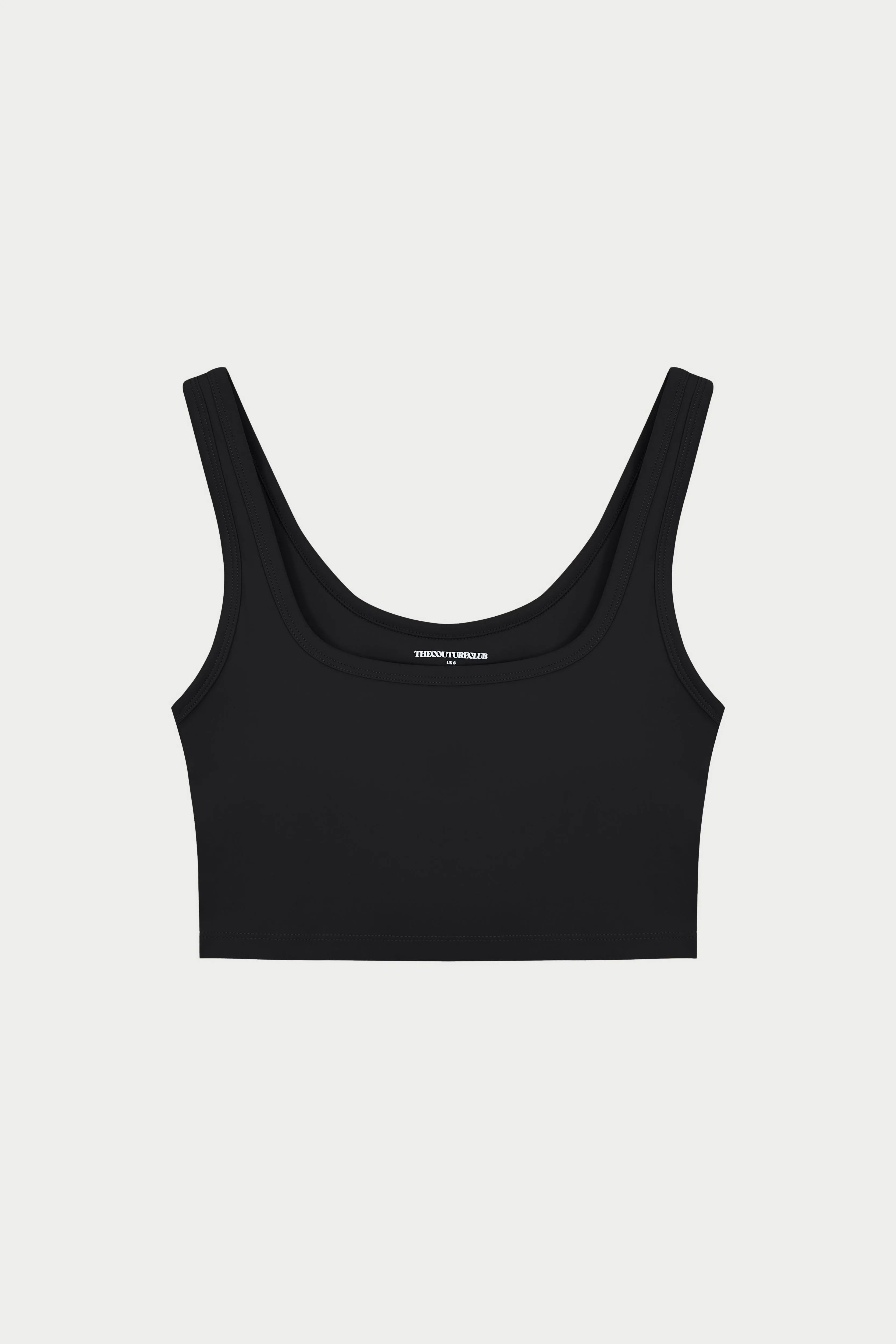 SCULPTING STRETCH EMBLEM SPORTS BRA - BLACK