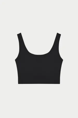 SCULPTING STRETCH EMBLEM SPORTS BRA - BLACK