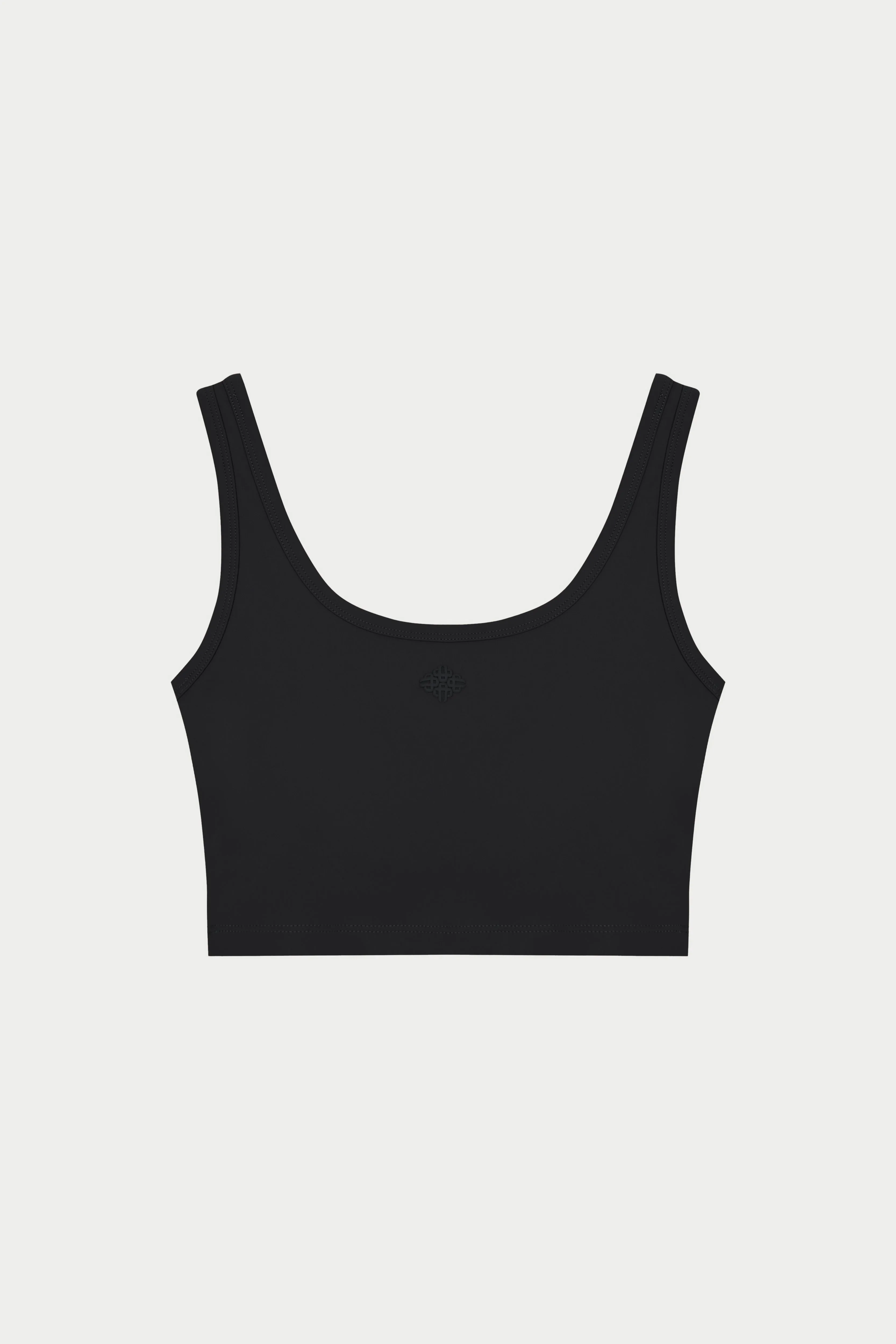 SCULPTING STRETCH EMBLEM SPORTS BRA - BLACK