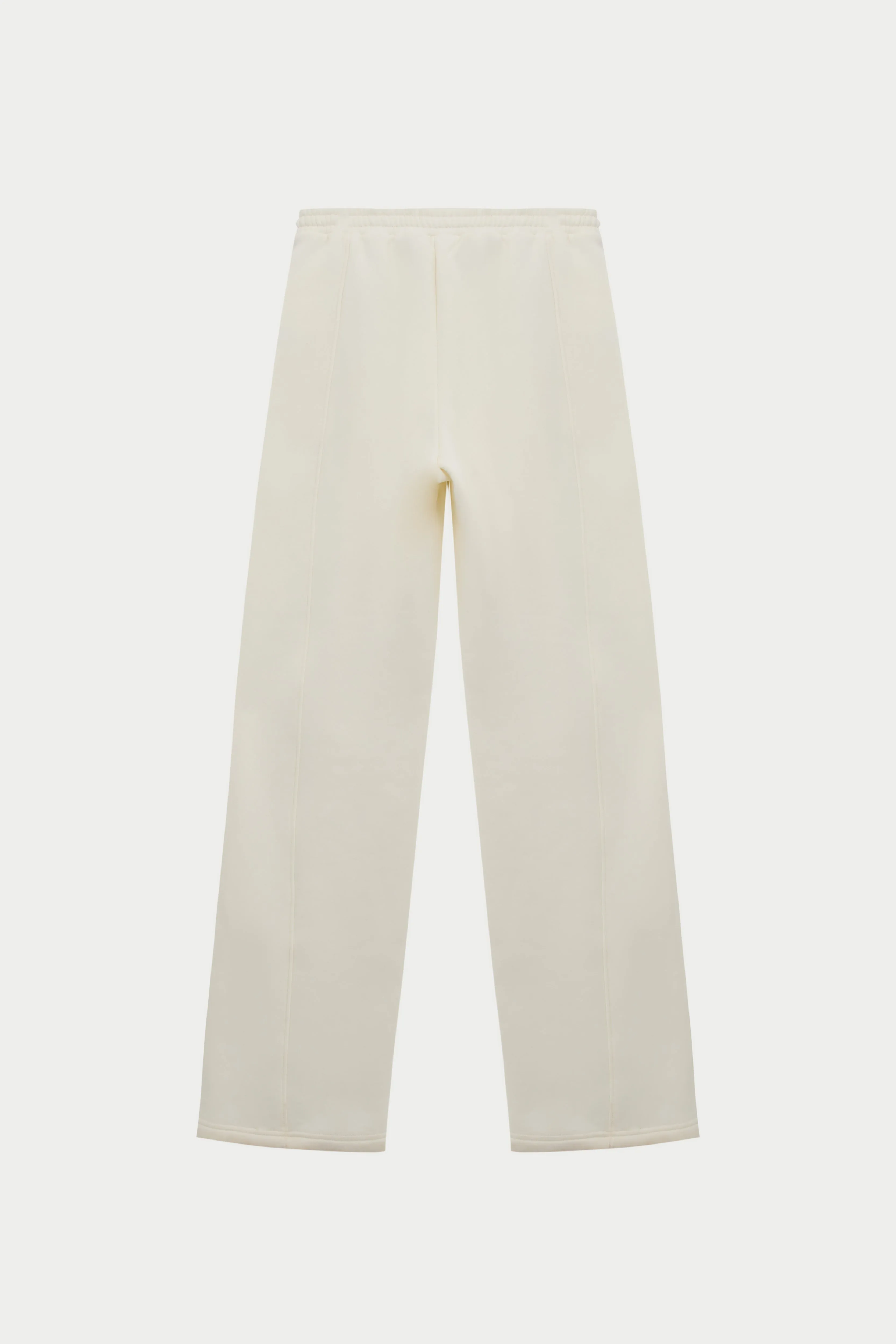 SEAM DETAIL CROSSOVER WAISTBAND JOGGERS - OFF WHITE