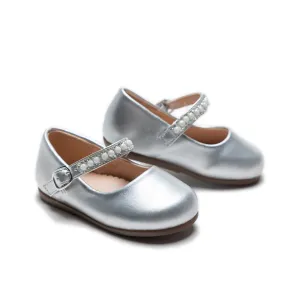 Silver Margot Pearl Band Flats
