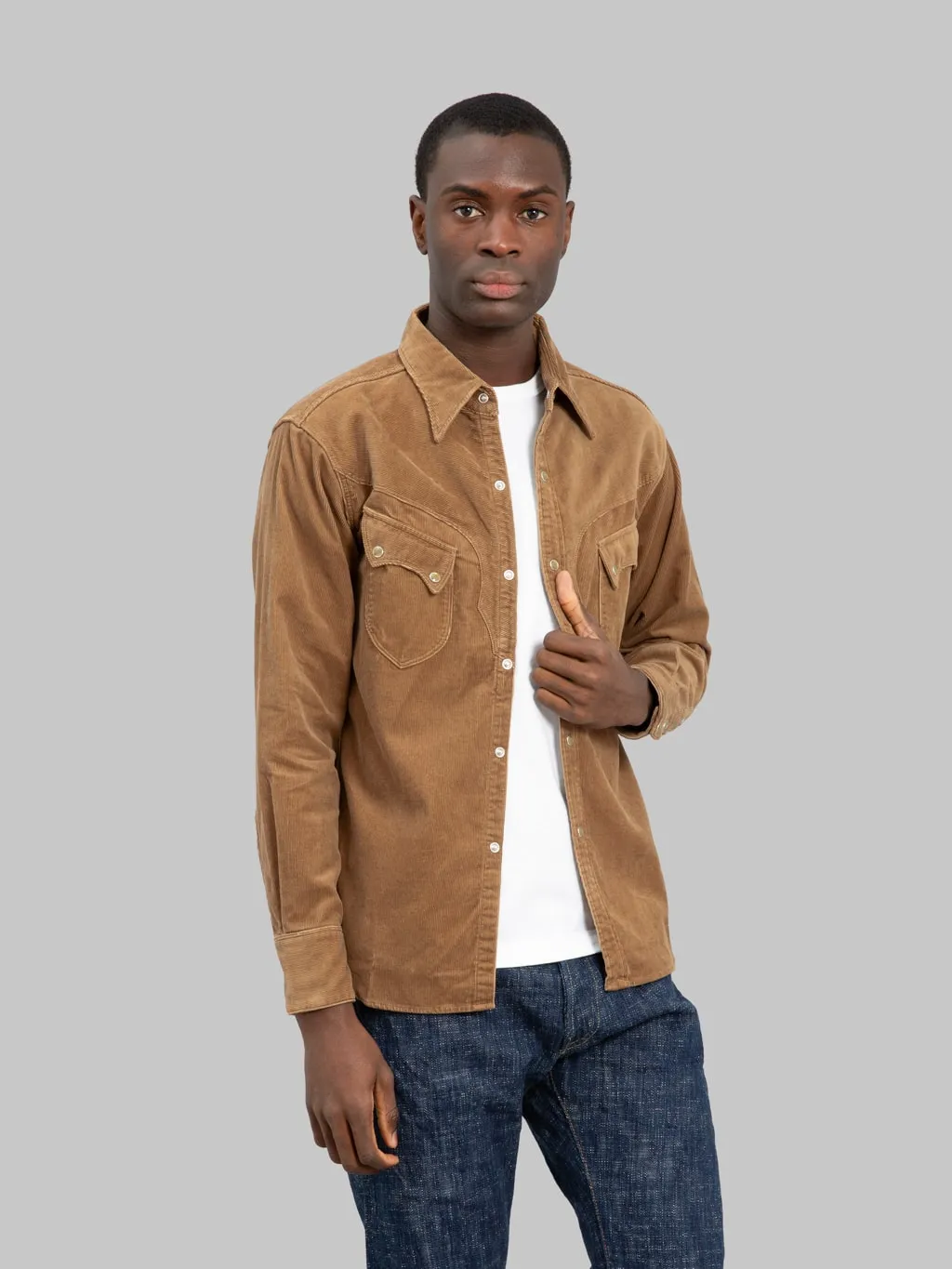 Stevenson Overall Co. Cody Shirt Beige Corduroy