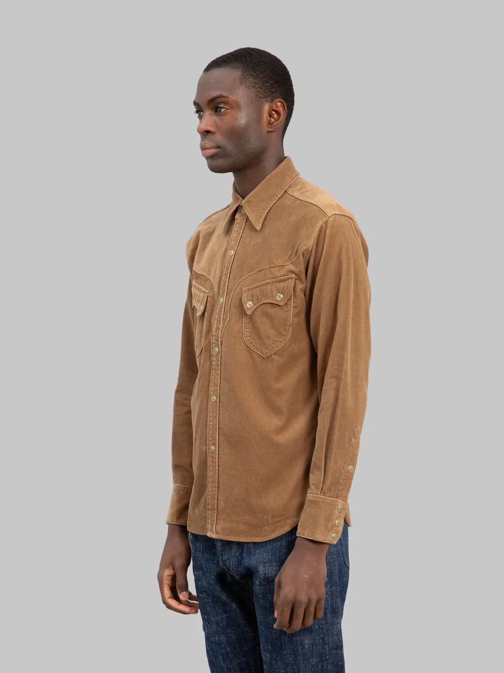 Stevenson Overall Co. Cody Shirt Beige Corduroy