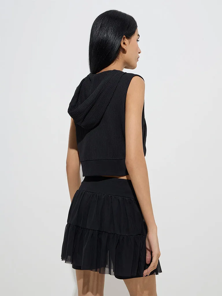 Studiofit Black Self-Striped Jacket