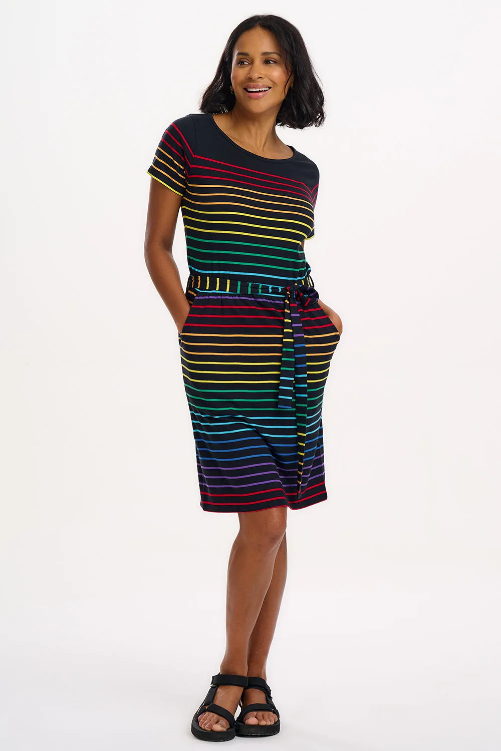 Terri Jersey Mini Dress - Black. Night Rainbow