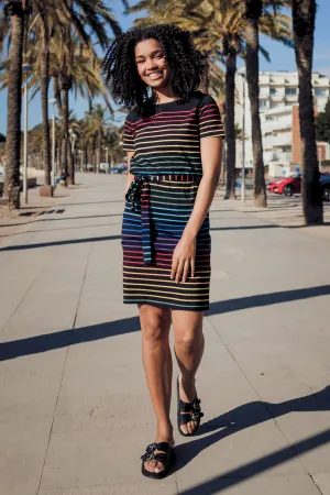 Terri Jersey Mini Dress - Black. Night Rainbow