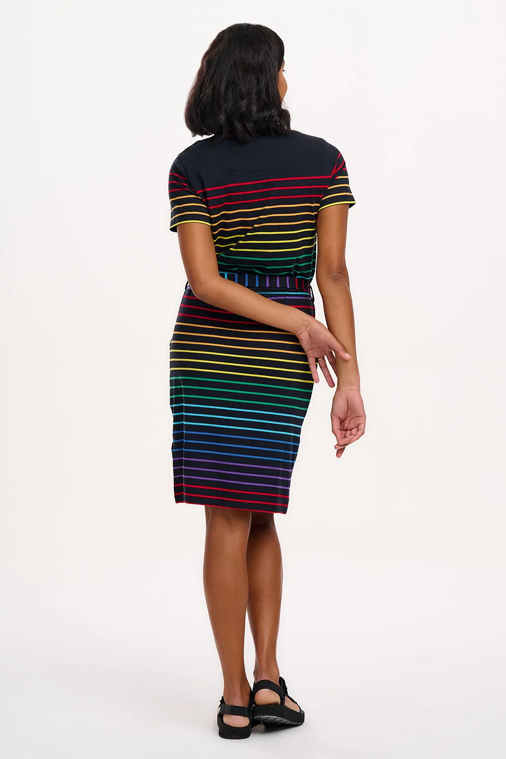 Terri Jersey Mini Dress - Black. Night Rainbow