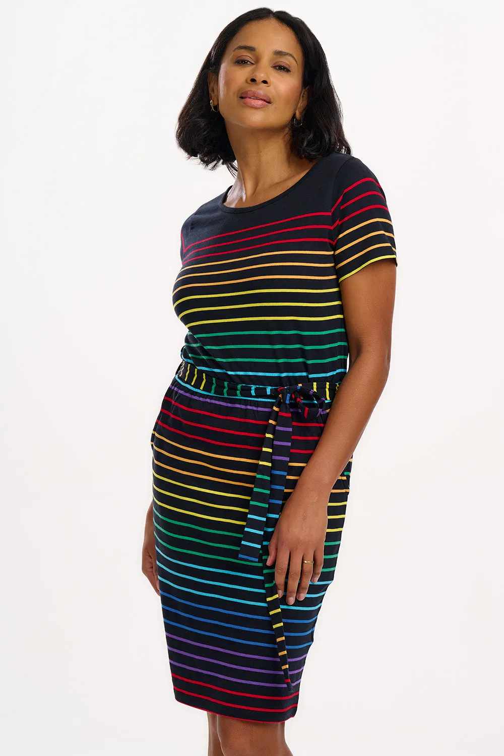 Terri Jersey Mini Dress - Black. Night Rainbow