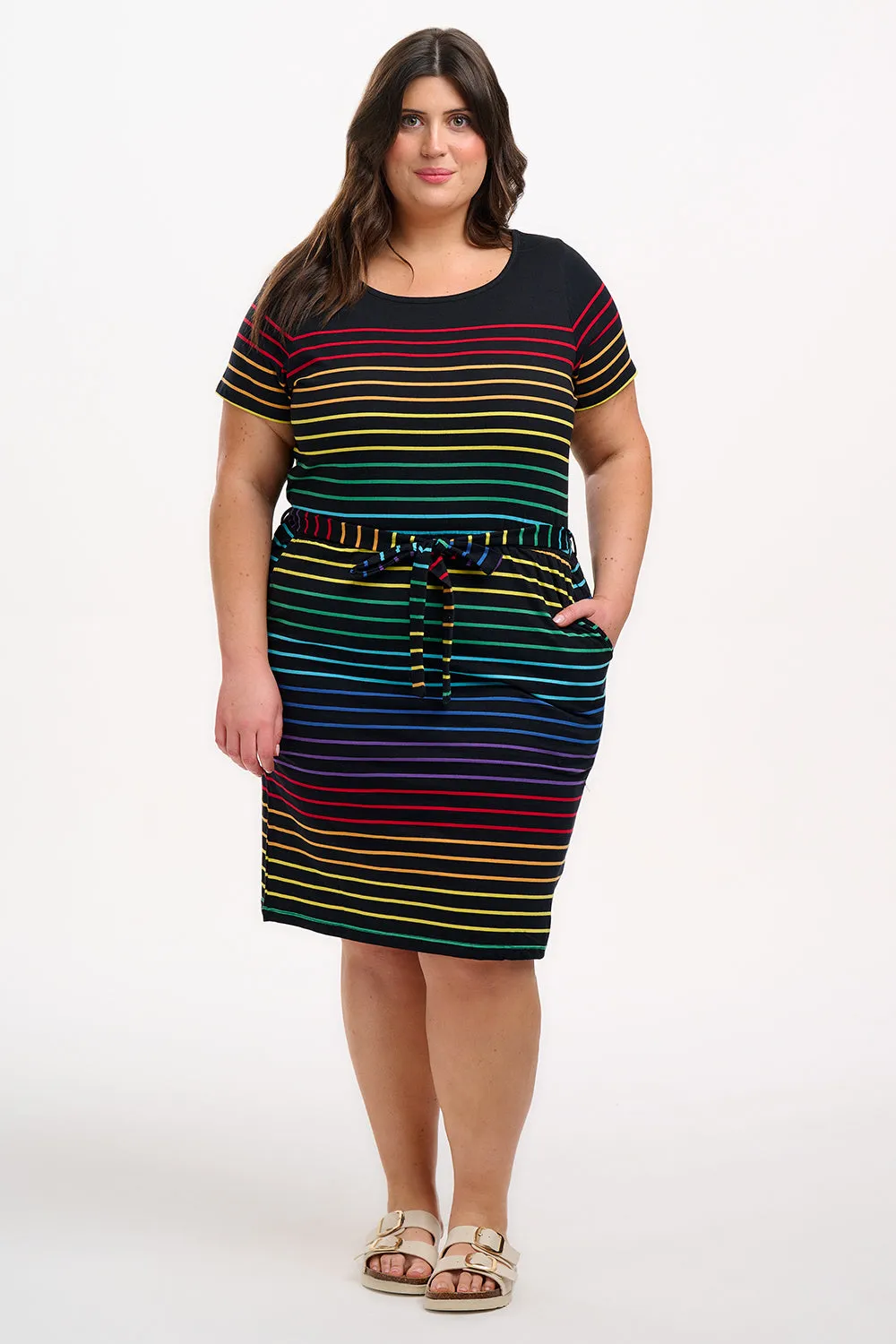 Terri Jersey Mini Dress - Black. Night Rainbow