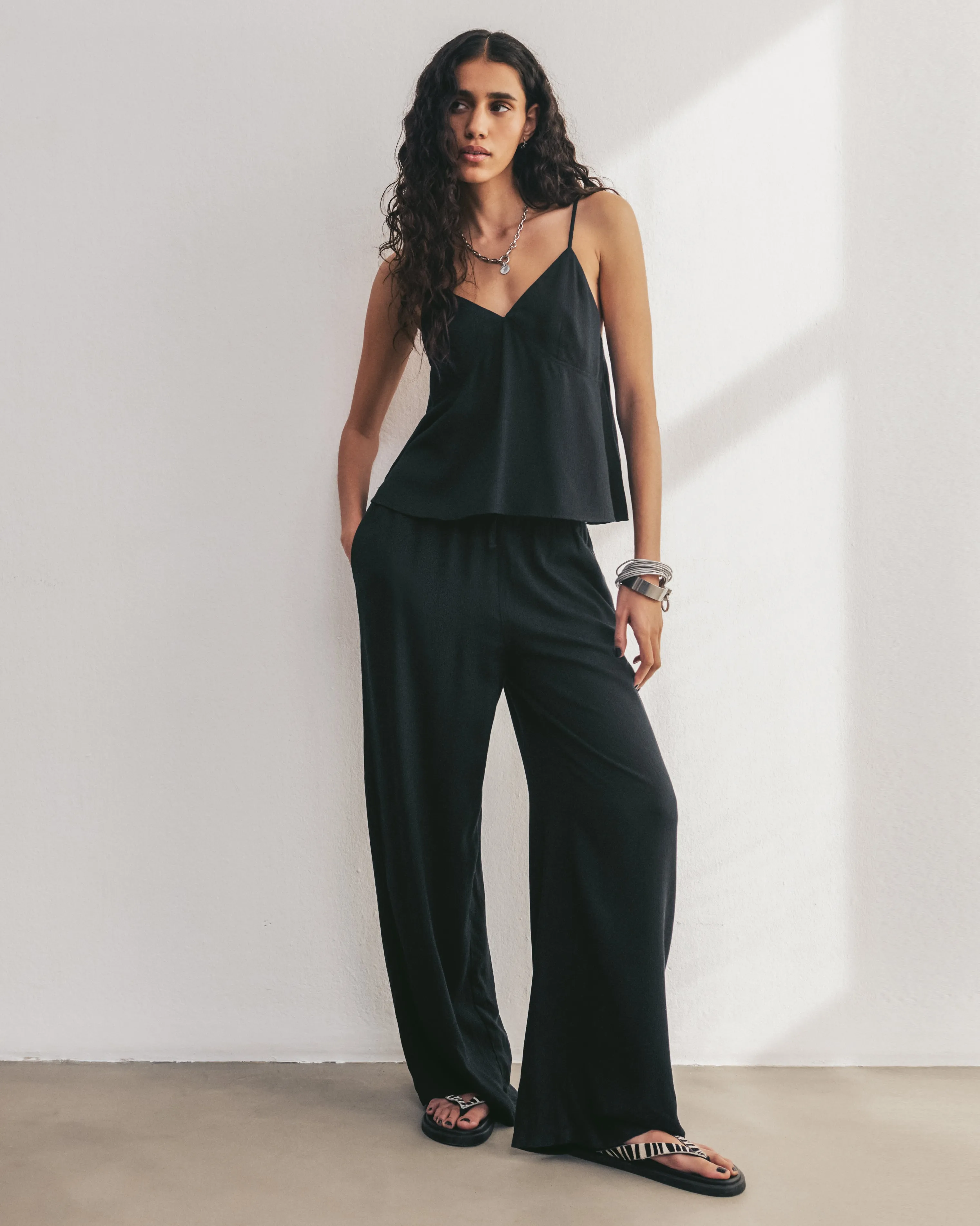 The Black Flowy Tank Top