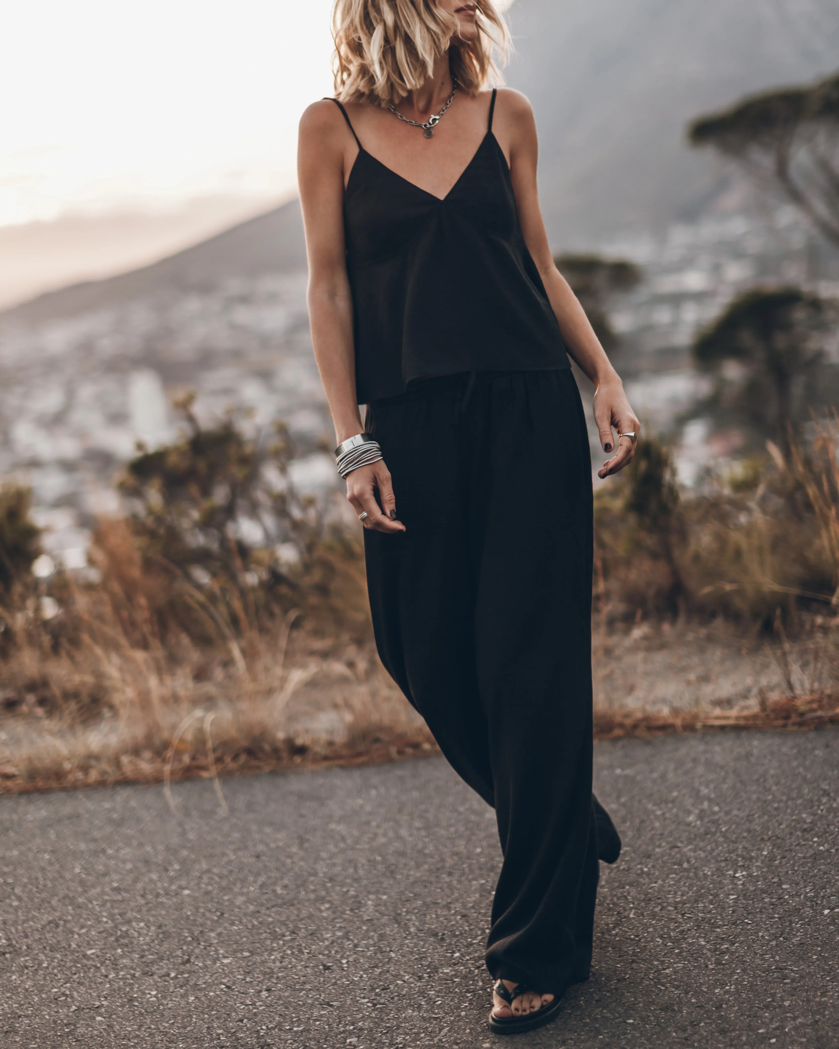 The Black Flowy Tank Top