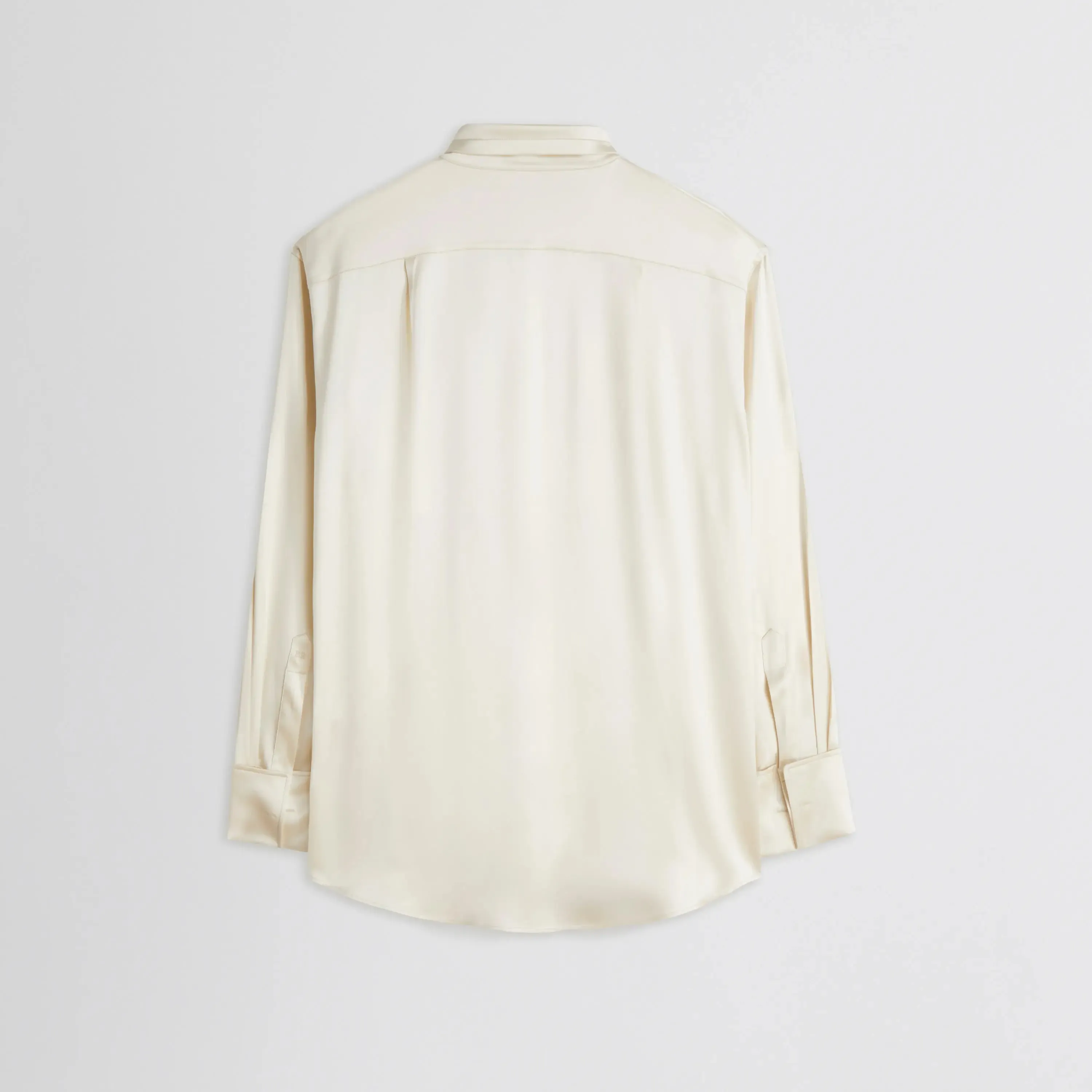 TIE NECK SHIRT | cream silk