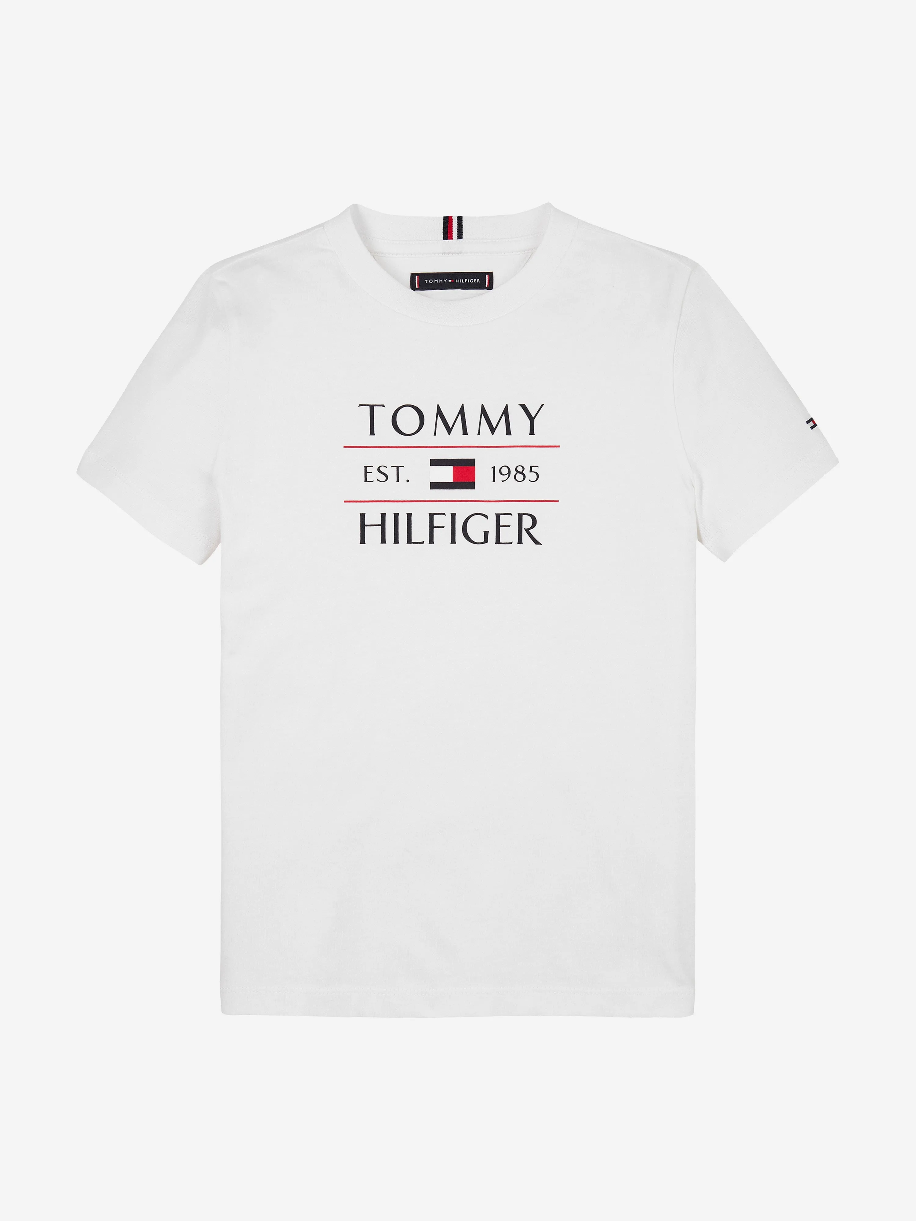 Tommy Hilfiger Boys Tommy Flag T-Shirt in White