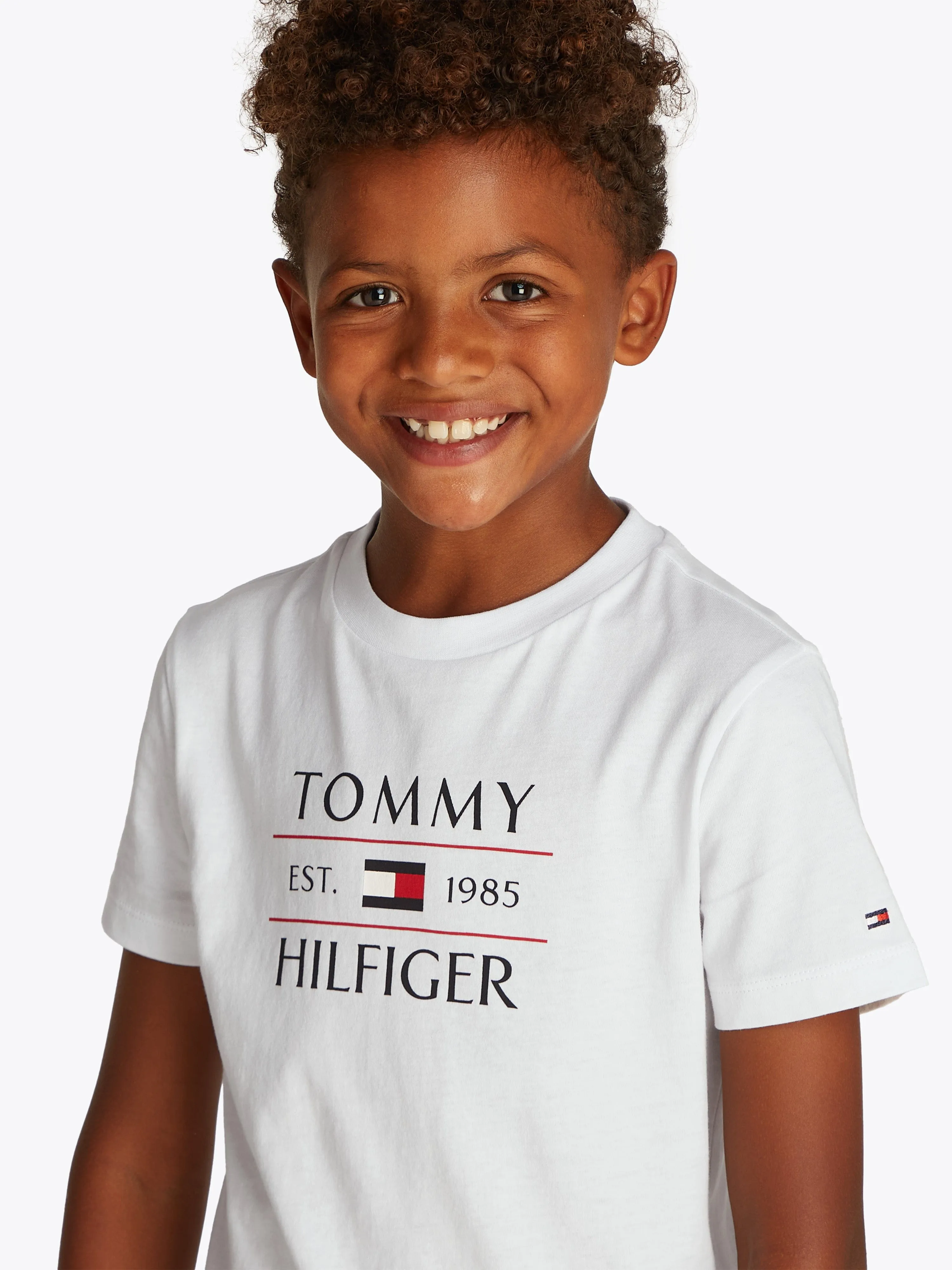 Tommy Hilfiger Boys Tommy Flag T-Shirt in White