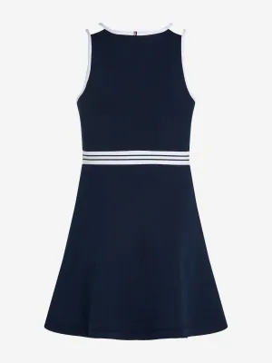 Tommy Hilfiger Girls Contrast Binding Skater Dress in Navy