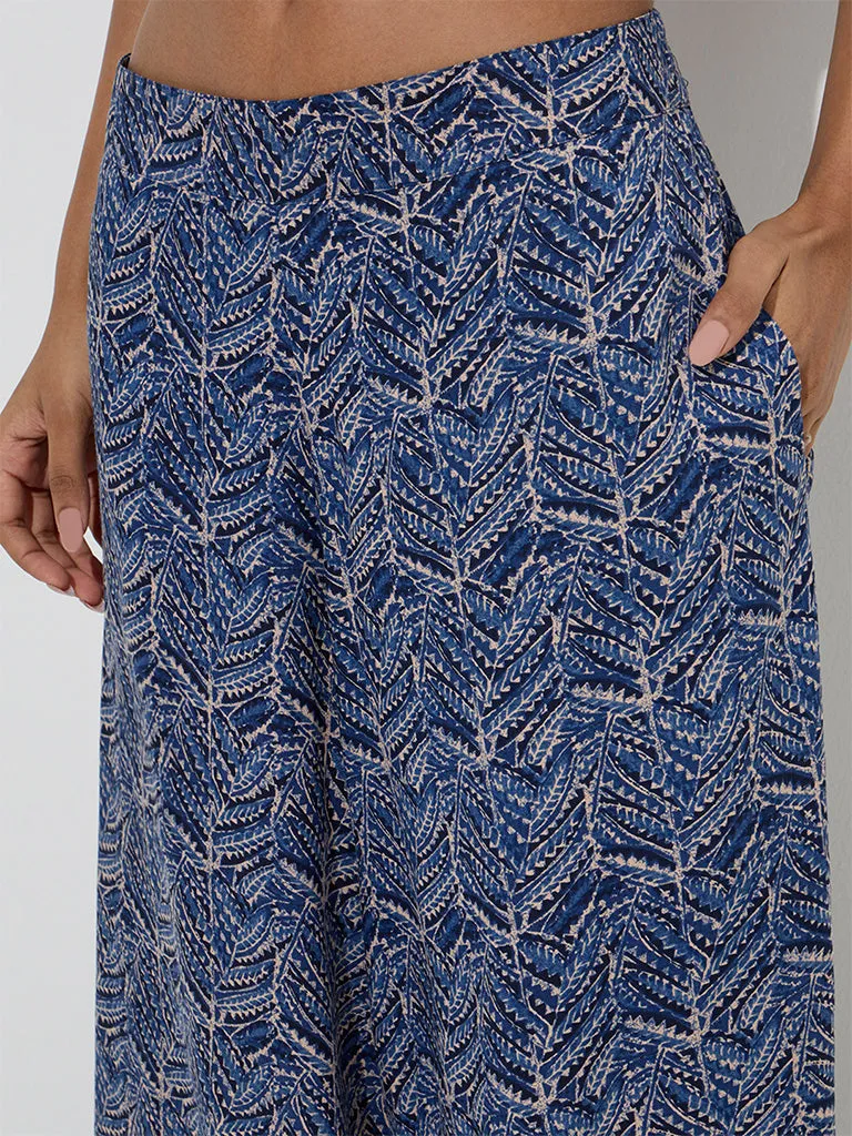 Utsa Indigo Botanical Printed Ethnic Pants