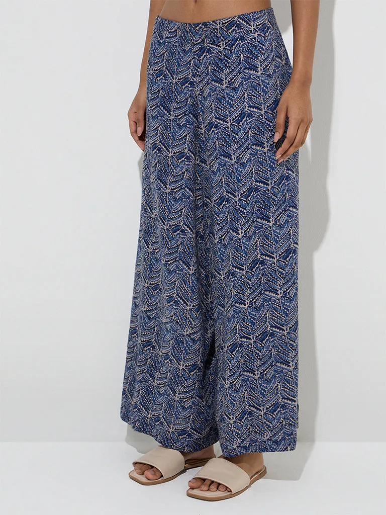 Utsa Indigo Botanical Printed Ethnic Pants