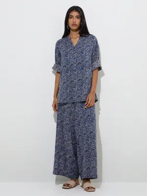 Utsa Indigo Botanical Printed Ethnic Pants