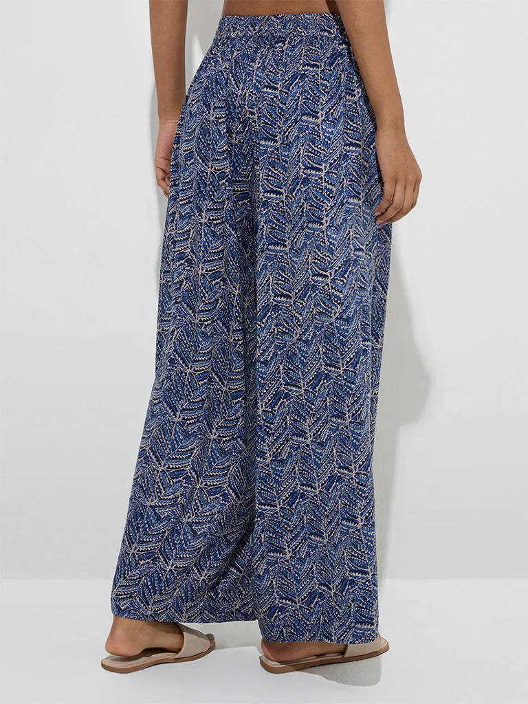 Utsa Indigo Botanical Printed Ethnic Pants