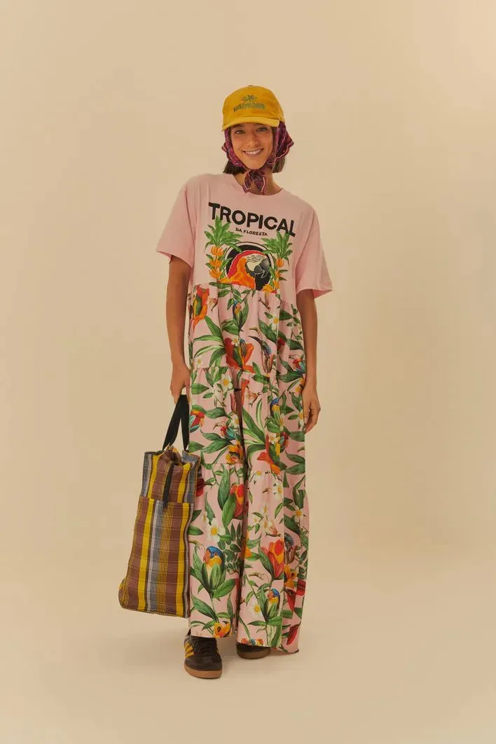 Vestido Cropped Tropical Da Floresta