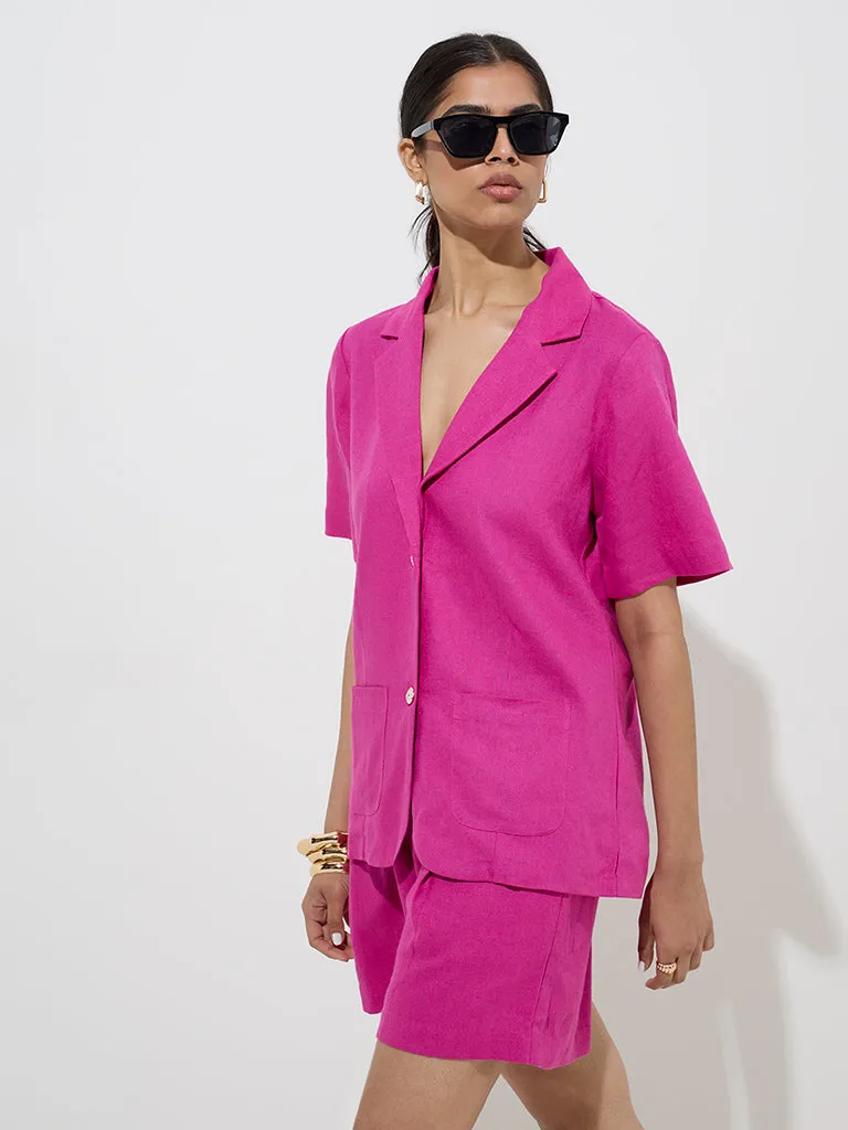 Wardrobe Magenta Solid Jacket