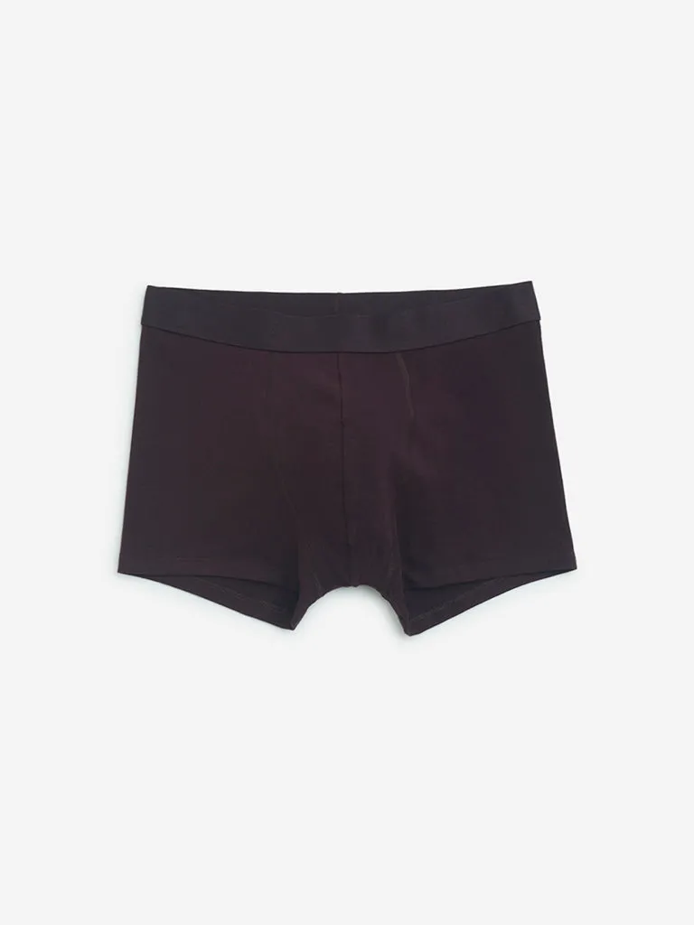 WES Lounge Maroon Cotton Trunks- Pack of 3