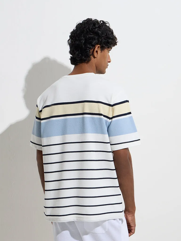 WES Lounge Off-White Relaxed-Fit Cotton-Blend T-Shirt