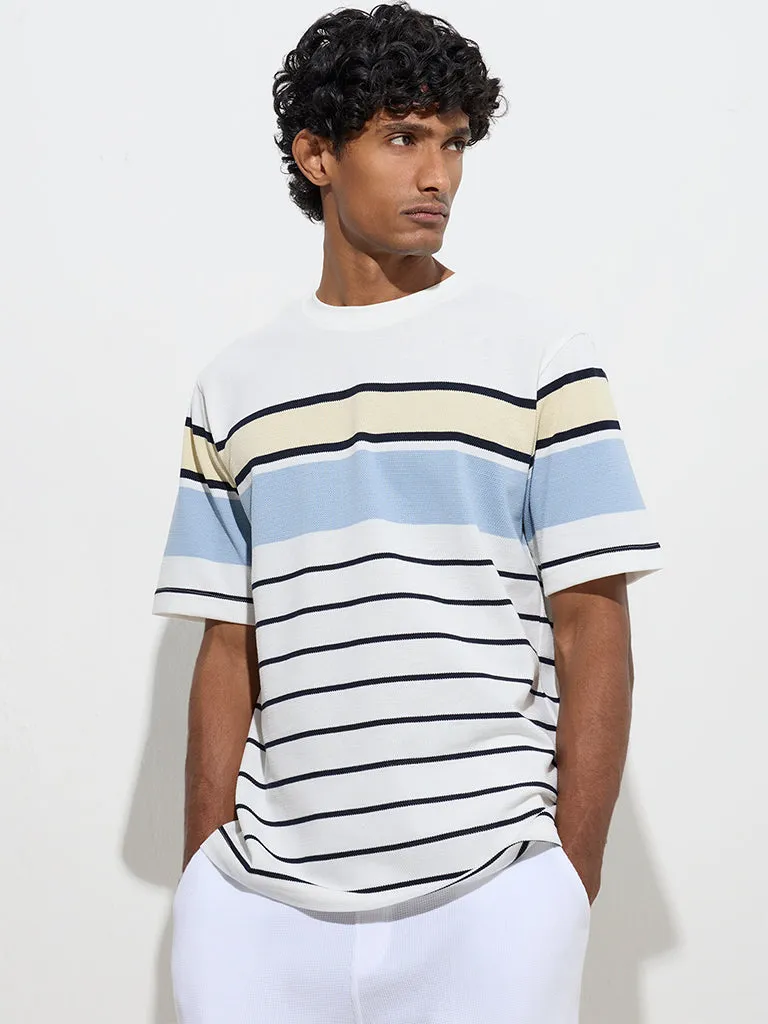 WES Lounge Off-White Relaxed-Fit Cotton-Blend T-Shirt