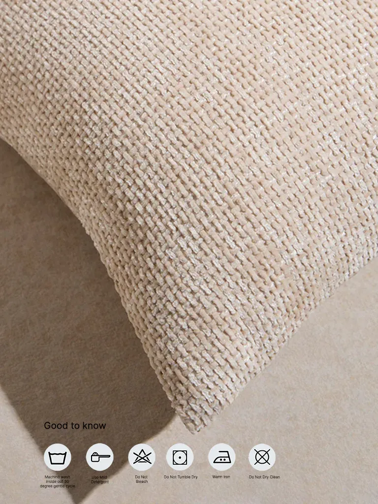Westside Home Beige Chenille Cushion Cover