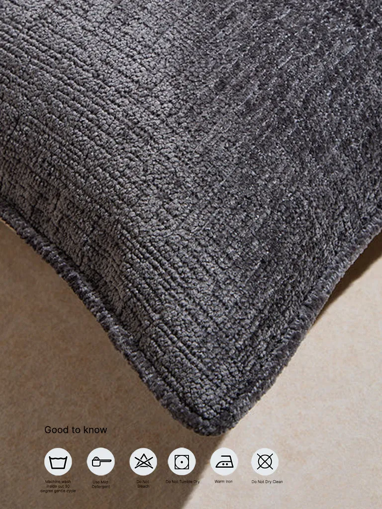 Westside Home Charcoal Chenille Cushion Cover