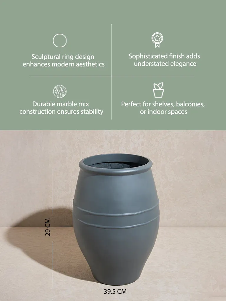 Westside Home Dark Grey Ring Planter