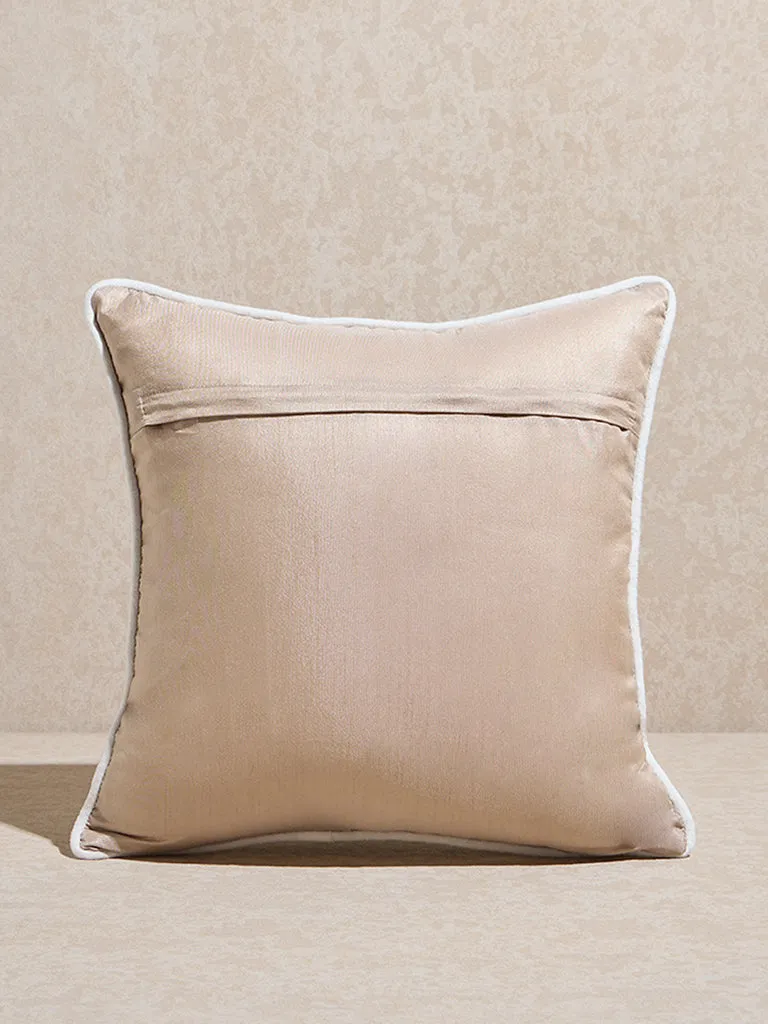 Westside Home Dusty Blue Floral Embroidered Cushion Cover