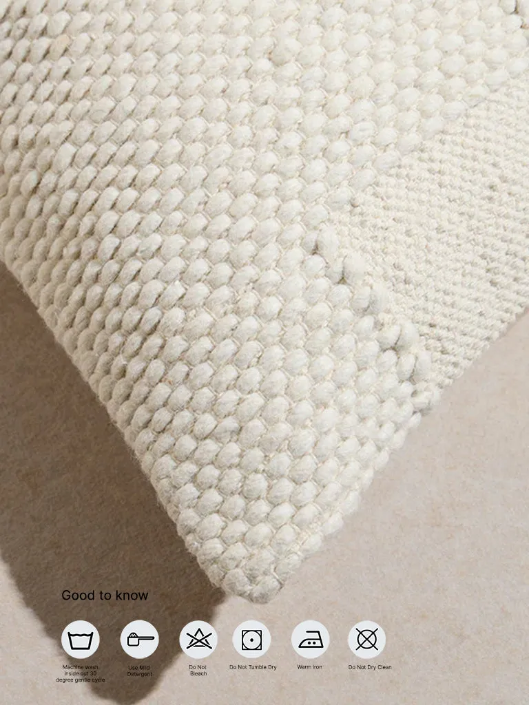 Westside Home Off-White Woven-Textured Cushion Cover