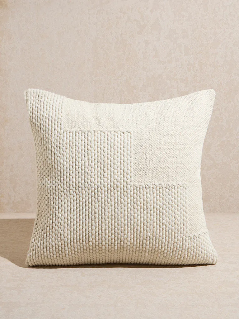 Westside Home Off-White Woven-Textured Cushion Cover