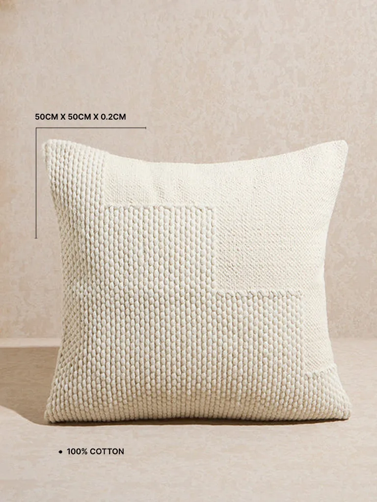 Westside Home Off-White Woven-Textured Cushion Cover