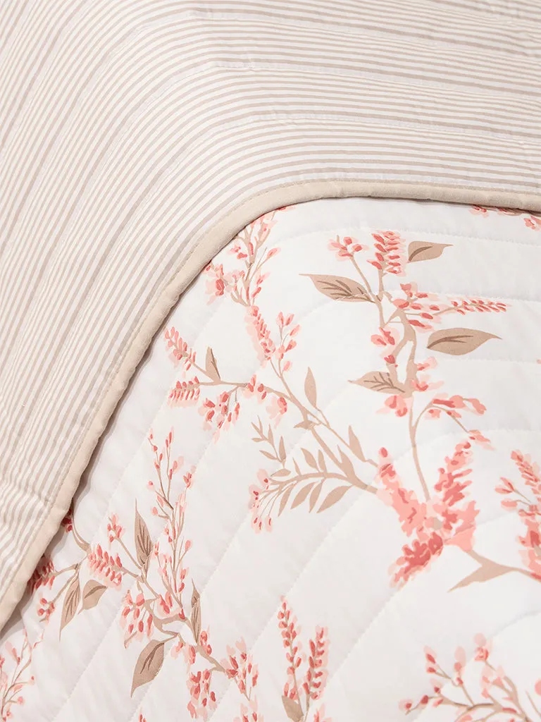Westside Home Rust Foliage Design Queen Bed Reversible Quilt